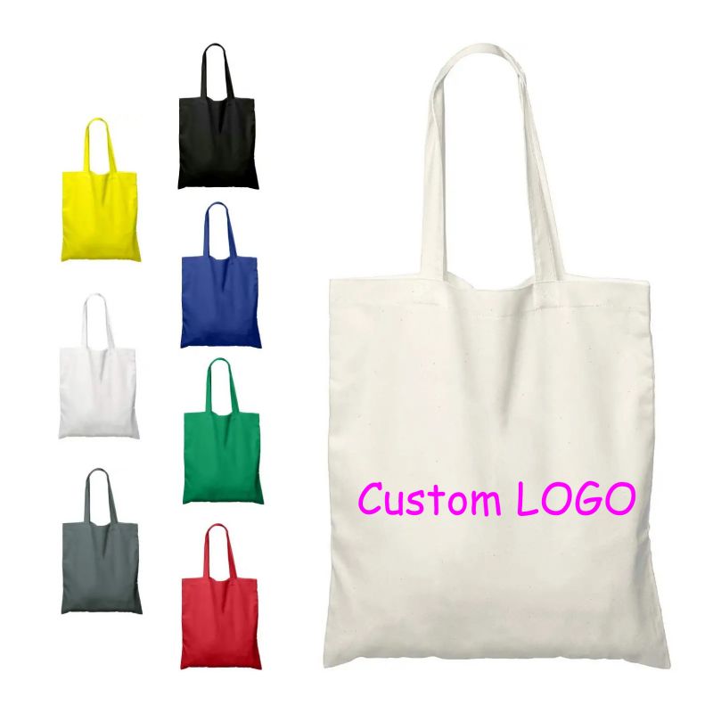 Borsa in cotone con stampa logo